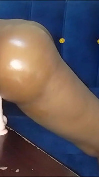 Caught Riding and Twerking on My White Cock Dildo