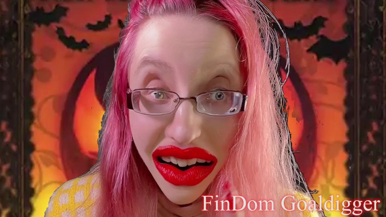 FinDom Goaldigger: Zakar hodoh mengubah menjadi mainan Halloween yang hodoh