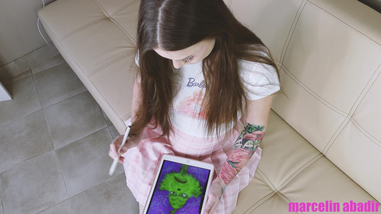 Marcelin Abadir: Cute Teen girl draws and then gets Fucked Marcelin Abadir