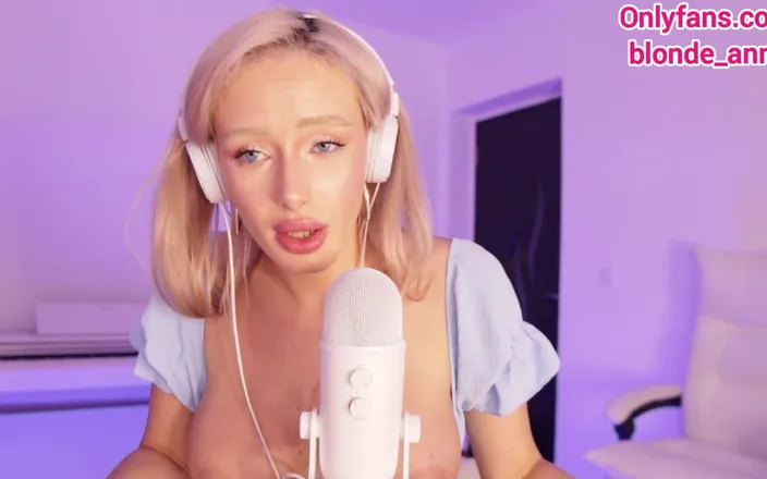 AnnaReyBlonde: Asmr JOI Licking Your Hard Cock Till Cum