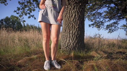 Teasecombo 4K: Girl in Short Skirt Flashing Full Back Panties Outdoors