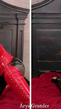 Sexy látex, lésbica buceta, masturbação, vídeo pornô arya grander
