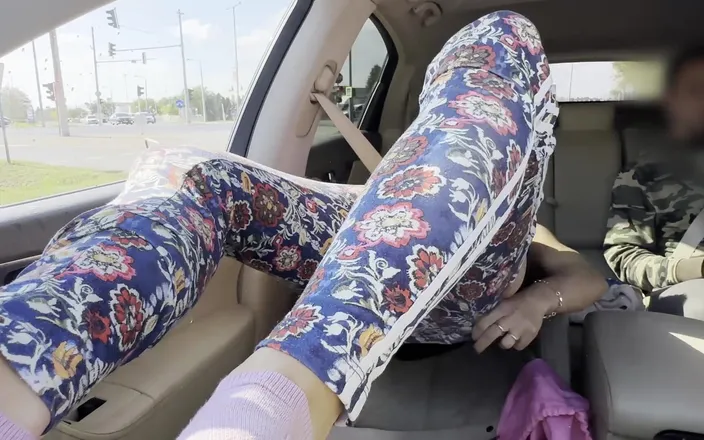 NM fetish femdom videos by Princess Nikki Cruel: Blonde MILF Drills Her Pussy with Vibrator During Car Ride