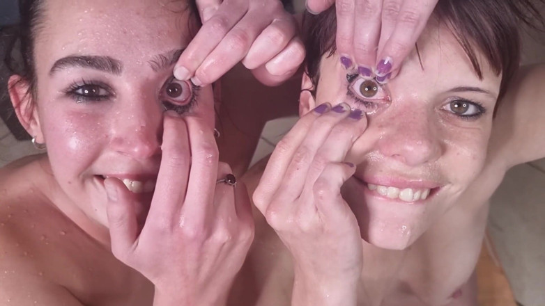 domslutfucker: Two Sluts Jerking My Dick in POV, Cum in Eye,...