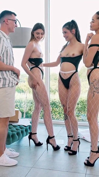 One Reward for All - Three Teens Sharing Huge Cock