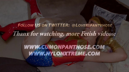 Nylon Xtreme: Wonder girl want sex shinny tan nylon