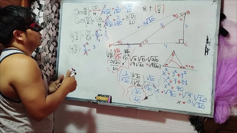 Rosaroja: 19 Trigonometria: Mezza angolazione (37/2) - Esercizio