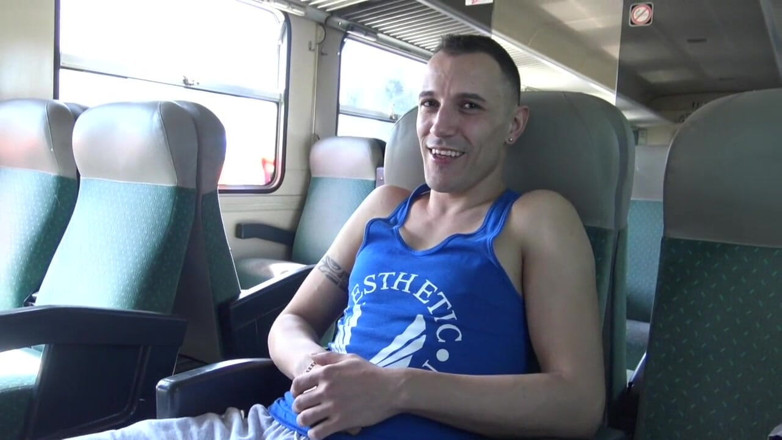 Gaybareback: Juan fucked bareback by straight in a train