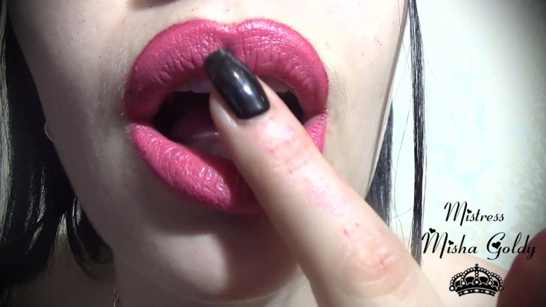 Goddess Misha Goldy: Strawberry pink lips JOI