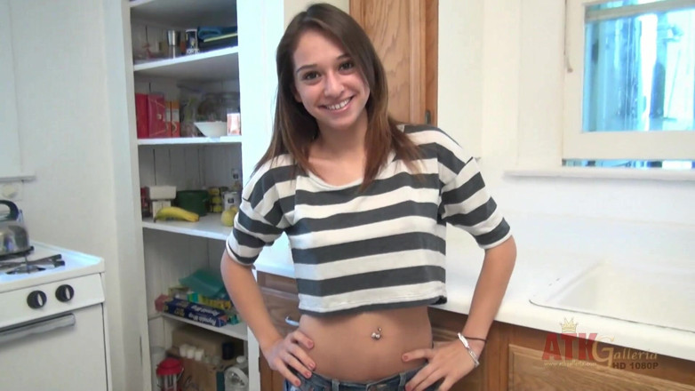 ATK Fans (Solo): 18yo Latina Sara Luv gets off in the kitchen