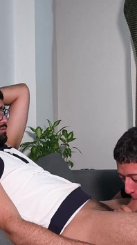 Sexy Twink Jacobo Torres Sucking Hot Stepdaddy Camilo Brown's Big Uncut Cock