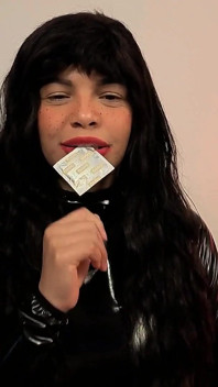 Latex Fetish Condom in My Horny Mouth, I Swallow a Toy with a Condom and Explode Semen