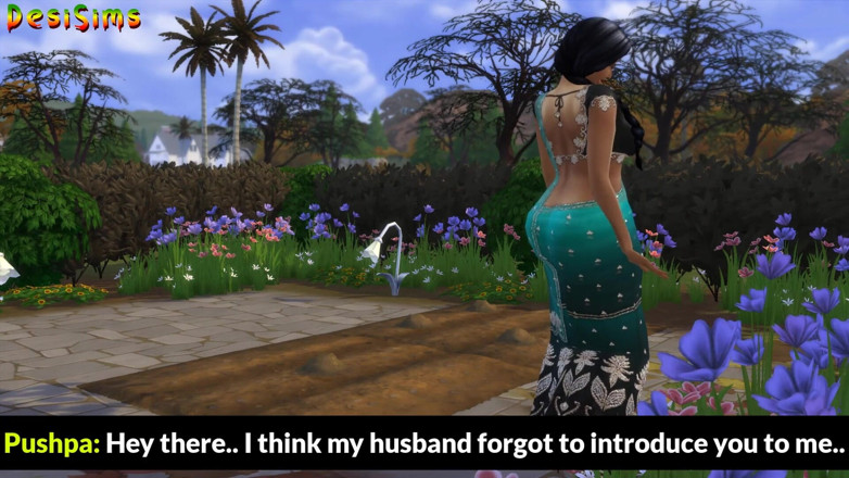 Desi Sims: 인도 젊은 정원사 유혹하는 결혼한 Saree aunty