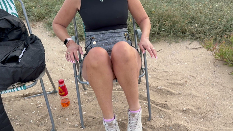 PussyGalorious: Looking up My Dress Outdoors in My Grey Mini Dress...