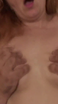 This sexy hot slut with red hair and perfect tits is really good at licking my dick and giving blowjob