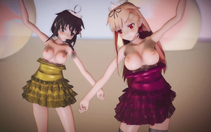 Mmd anime girls: Mmd R-18 动漫女孩性感跳舞（剪辑44）