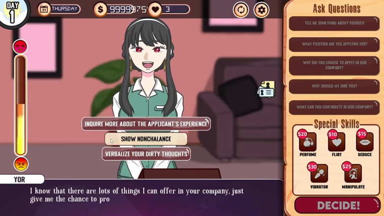 LewdArcade: Horny Recruiter Sex Game Play [part 02] Nude Mod [18+] Nude Game Play /...