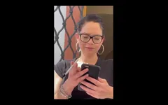 With Me in Restaurant Smoking Cigarette and Bouncing Boobs with Fun