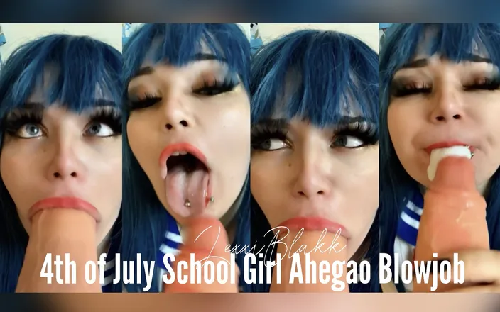 LexxiBakk: 4th of July college girl ahegao blowjob