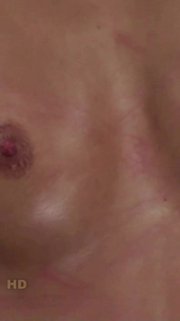 Firm titted beauty gets breast whip from mature dominant guy