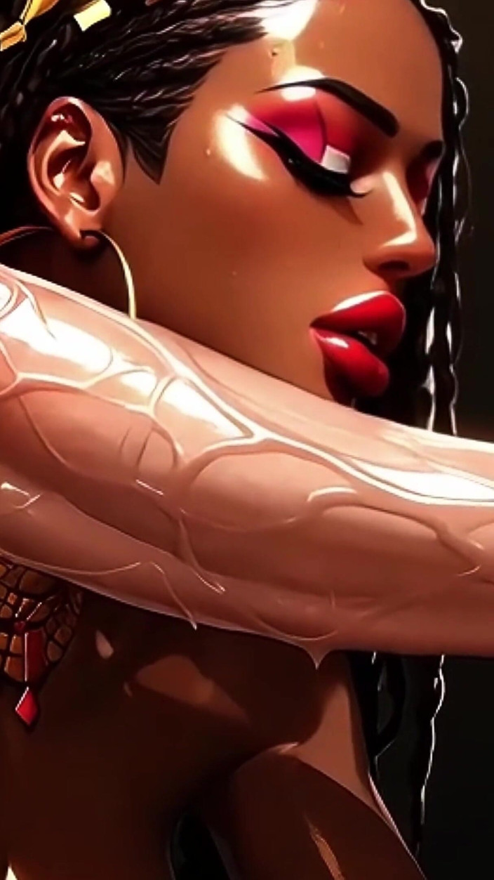 AI Visuals X: Beautiful Ebony Babes with Bwc - Interracial Fantasy Edit (ai Generated)