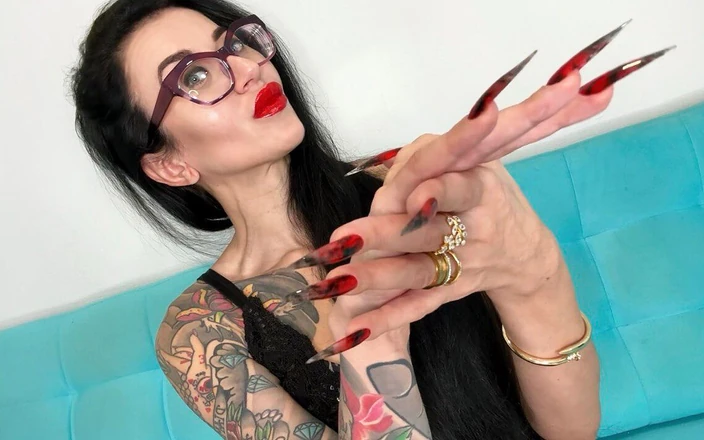 Julia domaina: Móng tay dài màu nóng bỏng mới, móng vuốt, ngón...