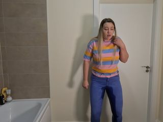 Thumbnail of Locked in the Bathroom with Full Bladder and Pee in Jeans