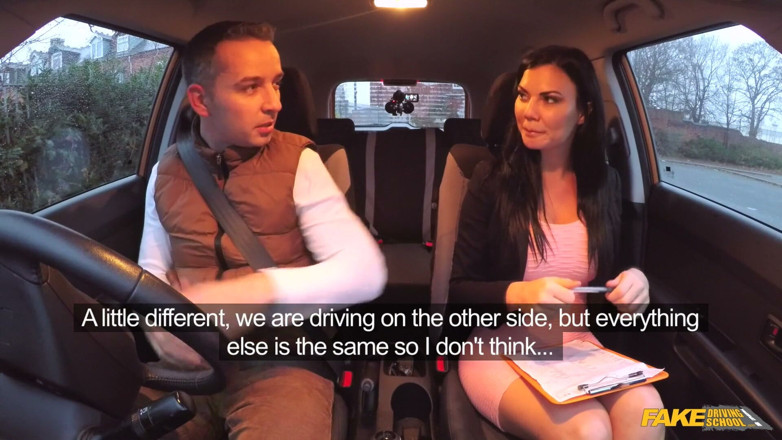 Fake Driving School: Fake Driving School - Driving Exam Turns Wild: Double Creampie in...