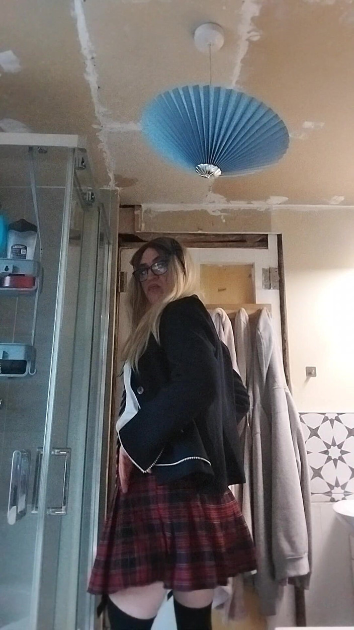 Cindy Belfast: Horny Sissy in Uniform Loves Her Precum