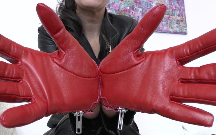Lady Victoria Valente: Demonstration of Short Leather Gloves and Gloves Sniffing POV, Lady...