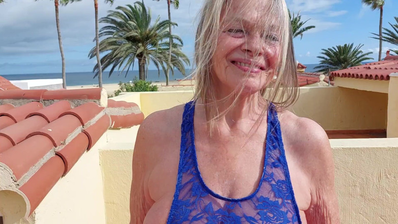 martinawest: Martina West Pleasing Herself in a Transparent Lace Body