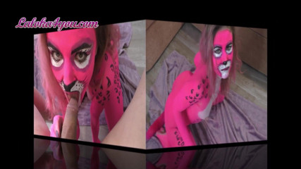 Laloka4you: Gadis dengan bodypainting mengisap kontol dan bercinta dengan sensual - mani...