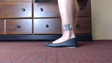 Abby Anna: Dirty feet ballet flats shoe play