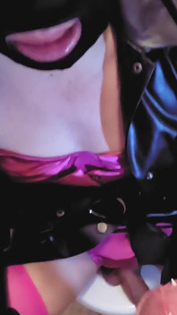 Fetis Leather Bunny Suck Big Dick Mask Pink Dress BDSM Boots Hot Sexy