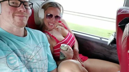 Bunny Production: A bus flashing and masturbate