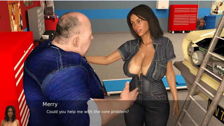 XXX Games Bunk: Project hotwife - геймплей - рольова гра - без сексу - просто дражнити - весела одягнена в машину механіка сукня і дражнить механіка