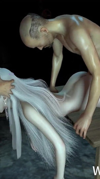 3D Gray Hair Cosplay Model Have Group Sex