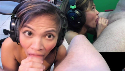 SexyGamingCouple: The best double cam blowjob with cum in mouth and...