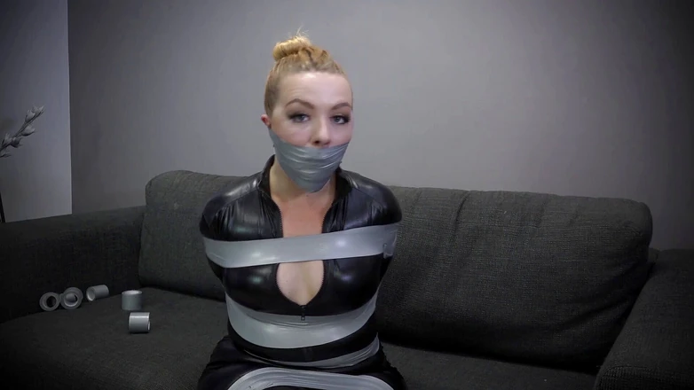 Gag Attack: Stardust - Cat crook in tape bondage
