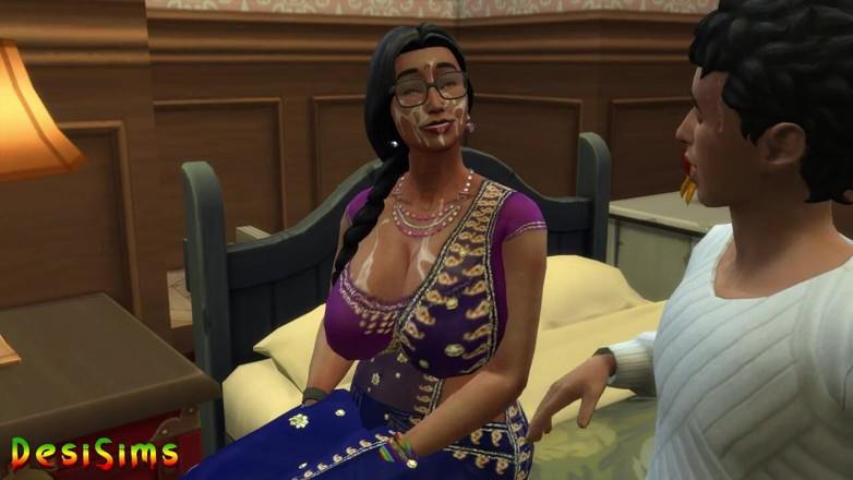 Desi Sims: 英语版本 - 德西喀拉拉邦纱丽阿姨与男孩出轨 - WickedWhims
