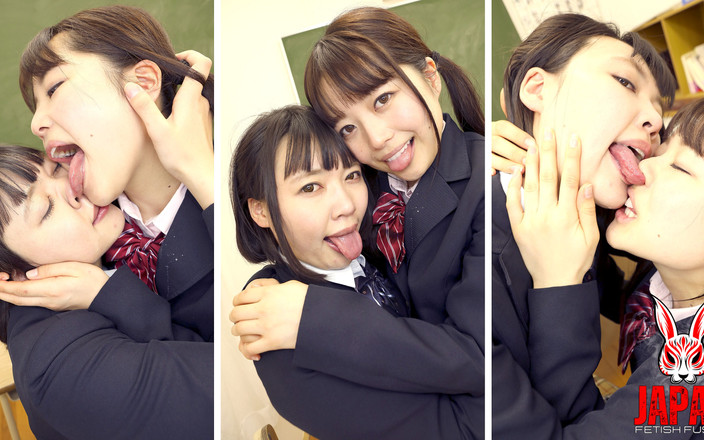 Japan Fetish Fusion: Lizanie nosa między dziewczynami w mundurze - Airi Tsukishi.ta jęczy, podczas...