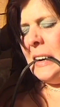 Mogen brunett MILf slickas och suger sedan kuk