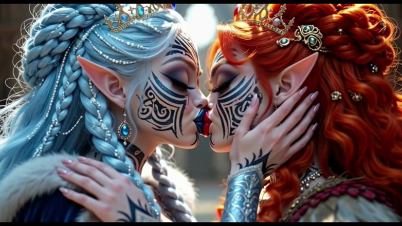 Hot girl dancing: Beautiful Elves Princess Kissing, Ai Animation