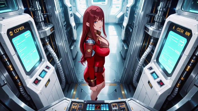Tay Swift X: Red-haired Commander! Private Moments in the Sci-fi Ship Cockpit