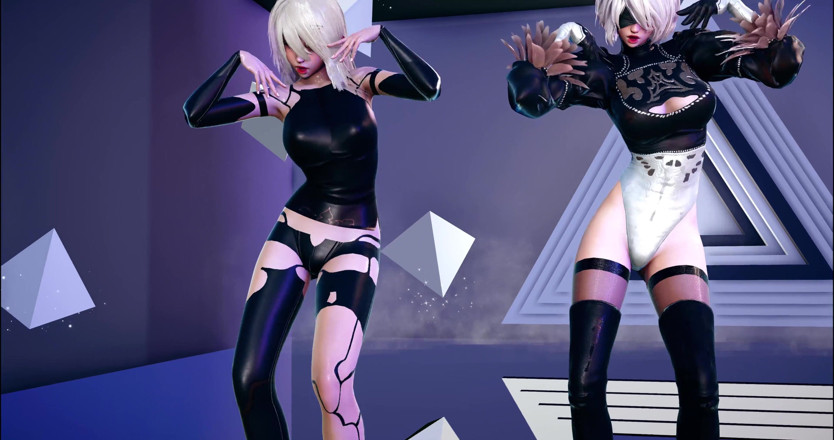 3D-Hentai Games: Dreamcatcher - nier automata si cewek penari striptis dengan mata ganjil...