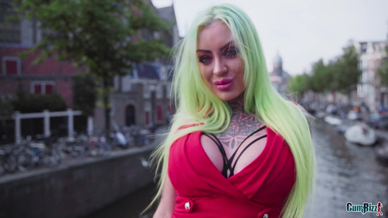 Cumbizz: Amsterdam Bimbo Takes Big Cock Tour - Public