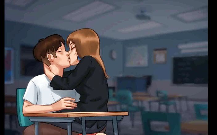 Dirty GamesXxX: Yaz mevsimi efsanesi: Fransız orta yaşlı seksi profesör öğrencisini sandalyesinde öpüyor bölüm 85