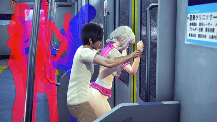 Waifu club 3D: Studentin im u-bahnauto in den arsch gefickt