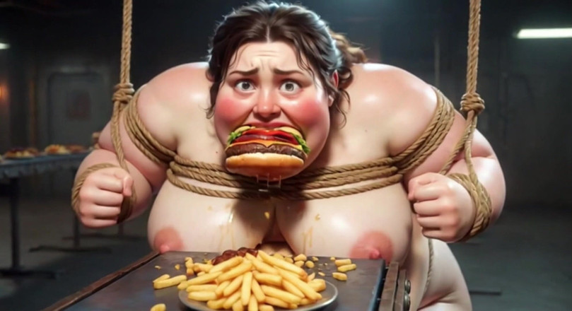 YOUR BEST FANTASY: Amarrada SSBBW come refeição maciça enquanto se ajoelha - enchendo a...