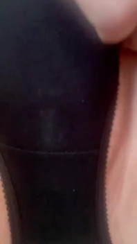 Wanking in Dirty Old Black Knickers with Stains - Julie Cunningham